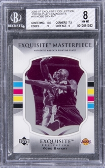 2006-07 UD "Exquisite Collection" Exquisite Masterpiece #M18 Kobe Bryant Printing Plate Magenta Card – BGS NM-MT 8
